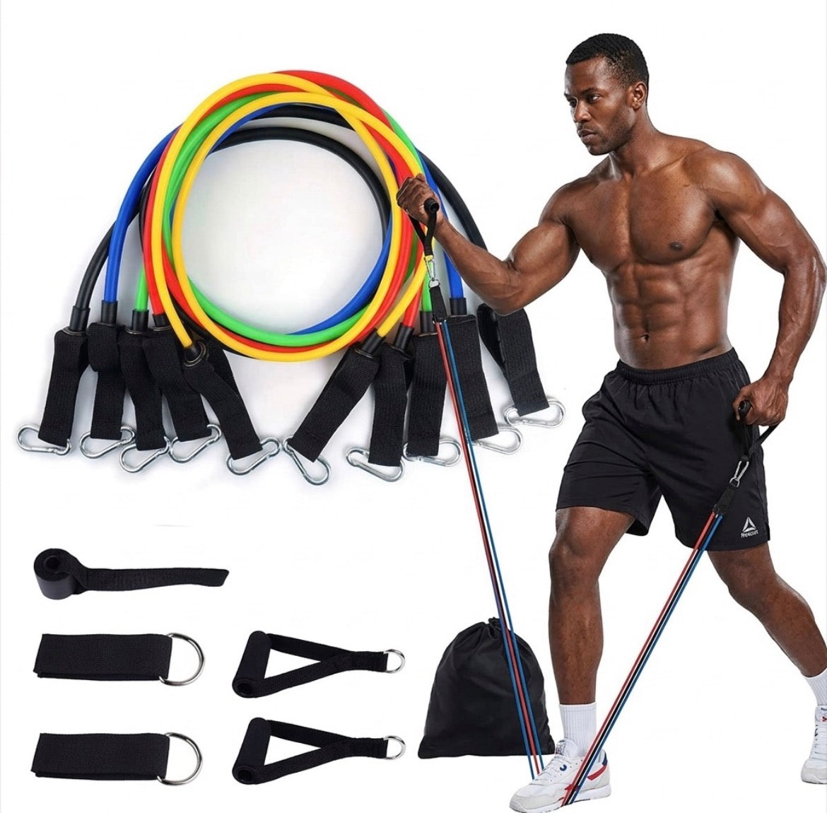 Kit d’exercices à domicile 11 pièces — Bandes élastiques en latex